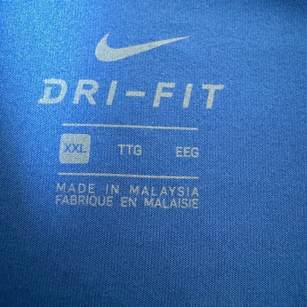 Nike Running 1/4 Zip Pullover Mens XXL Blue Dri-FIT Reflective Swoosh Shirt